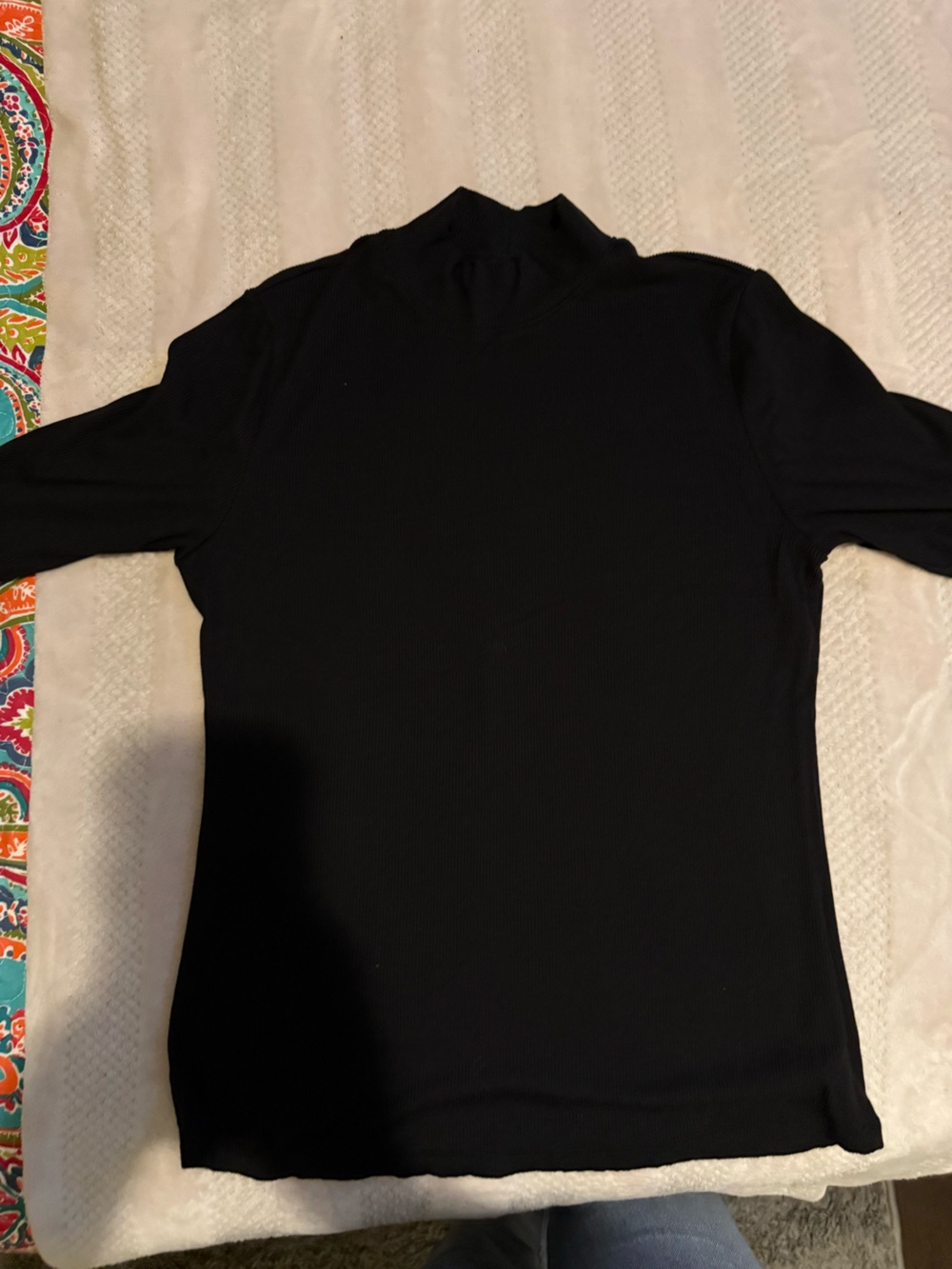 Nine West Black Mock Neck Top